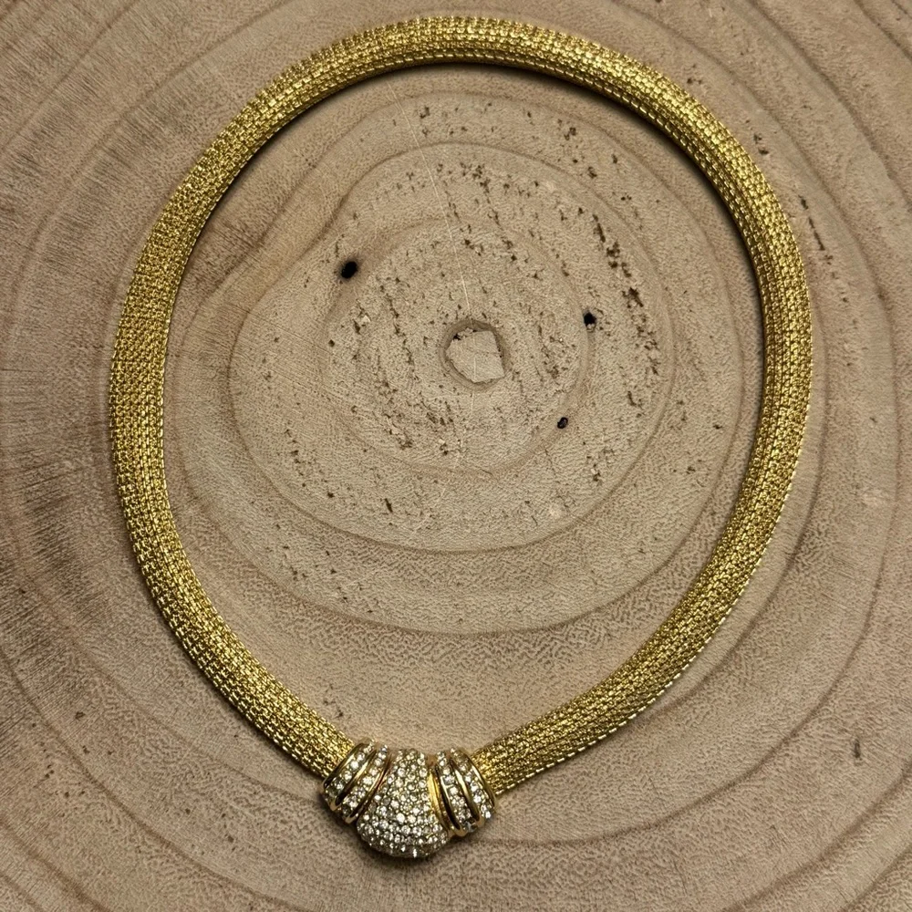 Vintage Christian Dior Danseuse Etoile Choker Gold Necklace - Picture 3 of 13